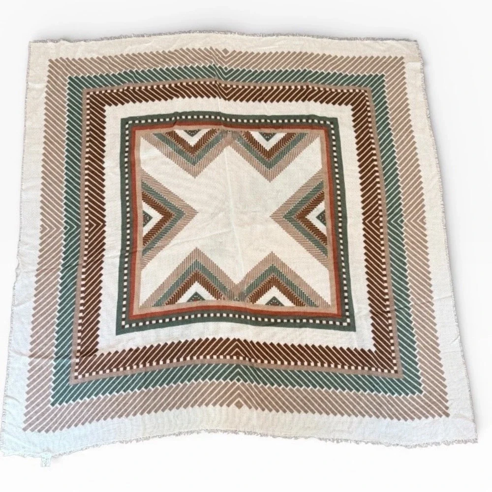BP‎ Nordstrom Womens Southwestern Geometric Square Wrap Scarf Cowgirl Layer OS